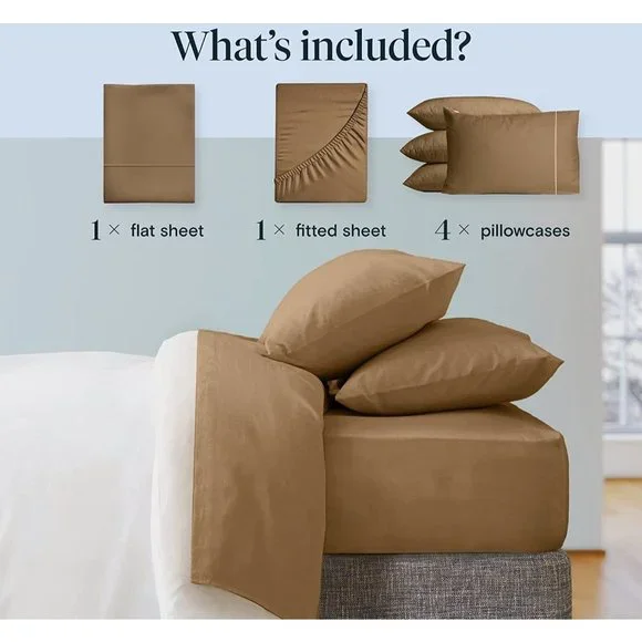 New 6 PC Hotel SoftSheet Deep Set Pockets 18" Eco Friendly Wrinkle Free… - Picture 2 of 8